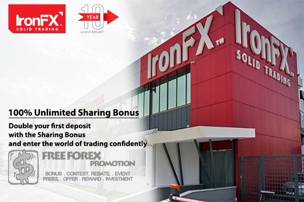 IronFX 100% Unlimited Sharing Bonus
